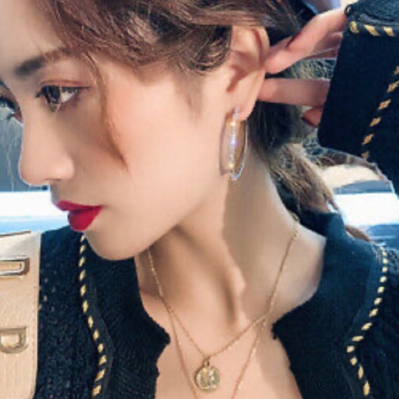 NEW Sterling silver Diamond Hoop Earrings - Picture 8 of 9